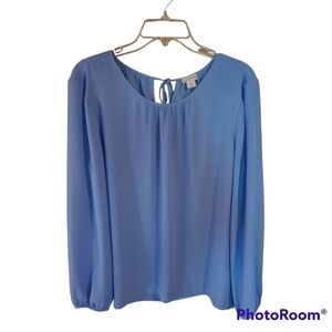 J by J Crew* Blue Blouse* Lightweight Polyester* Sz 12